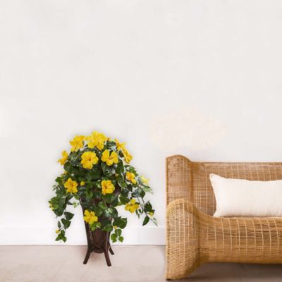 Image showing  34 in. Artificial Hibiscus Plant in Stand Planter
