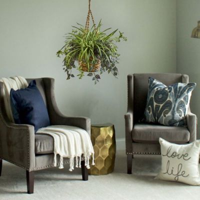 Image showing  30 in. Artificial Wandering Jew & Spider Plant in Hanging Basket