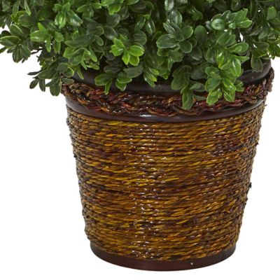 Image showing  Artificial 23 in. Sweet Grass Plant in Basket, Indoor/Outdoor