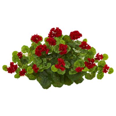 Nearly Natural 24 in. Artificial Geranium Ledge Plant