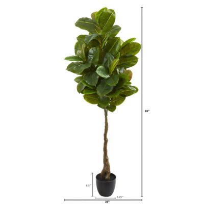 Image showing  65 in. Artificial Rubber Leaf Tree, Real Touch