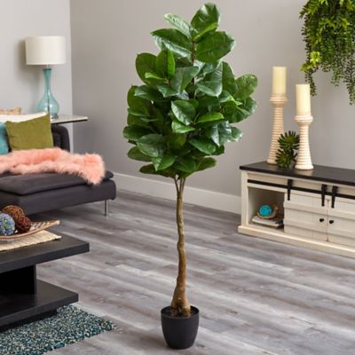 Image showing  65 in. Artificial Rubber Leaf Tree, Real Touch