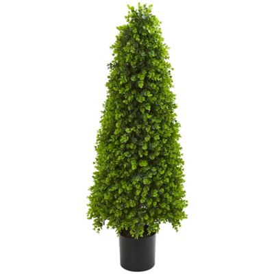 Nearly Natural 4 ft. Artificial Eucalyptus Topiary Tree, Indoor/Outdoor