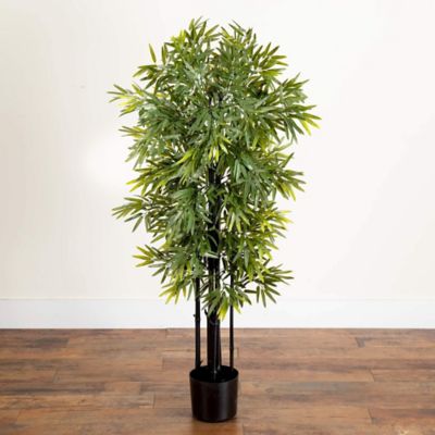 Image showing  51 in. Artificial Bamboo Tree with Black Trunks, UV Resistant, Indoor/Outdoor