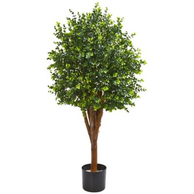 Nearly Natural 4 ft. Artificial Eucalyptus Tree, UV Resistant, Indoor/Outdoor