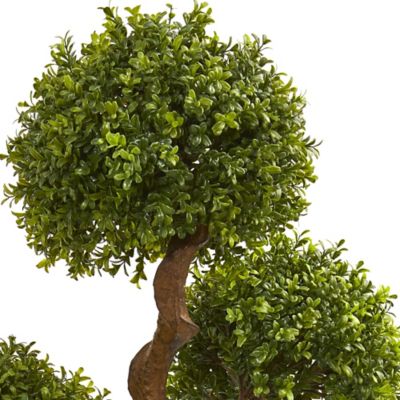 Image showing  Artificial 3.5 ft. Four Ball Boxwood Topiary Tree