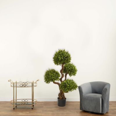 Image showing  Artificial 3.5 ft. Four Ball Boxwood Topiary Tree
