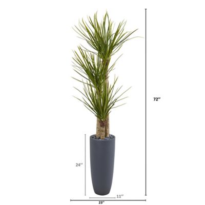 Image showing  Artificial 6 ft. Yucca Tree in Bullet Planter