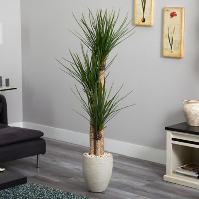 Image showing  Artificial 64 in. Yucca Tree in Sand Colored Planter
