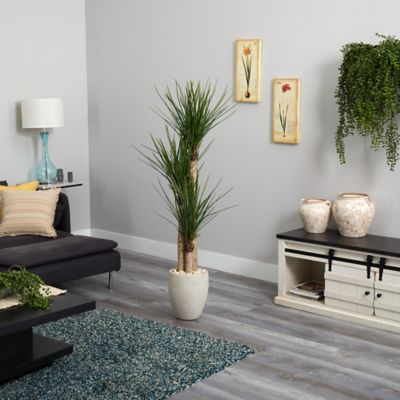 Image showing  Artificial 64 in. Yucca Tree in Sand Colored Planter
