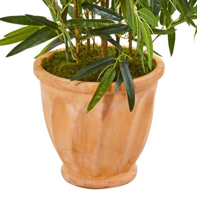 Image showing  4.5 ft. Artificial Bamboo Tree in Terra Cotta Planter, Real Touch UV Resistant, Indoor/Outdoor