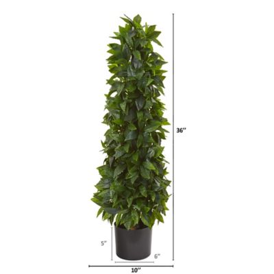 Image showing  Artificial 3 ft. Sweet Bay Cone Topiary Tree