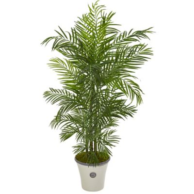 Nearly Natural Artificial 6 ft. Areca Palm Tree in Planter, UV-Resistant, Indoor/Outdoor