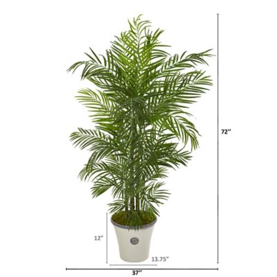 Image showing  Artificial 6 ft. Areca Palm Tree in Planter, UV-Resistant, Indoor/Outdoor