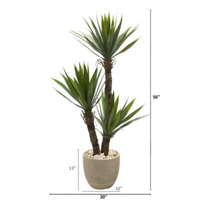 Image showing  56 in. Artificial Yucca Tree in Sandstone Planter