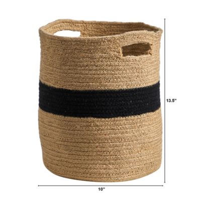 Image showing  13.5 in. Handmade Natural Cotton Basket Planter