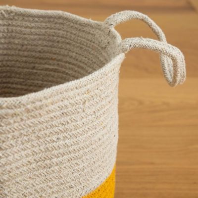 Image showing  12 in. Handmade Natural Cotton Woven Basket Planter