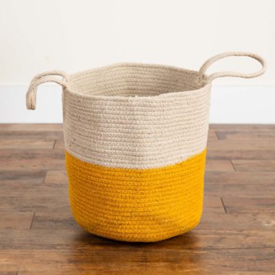 Image showing  12 in. Handmade Natural Cotton Woven Basket Planter