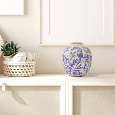 Image showing  8.5 in. Nautical Ceramic Decorative Vase