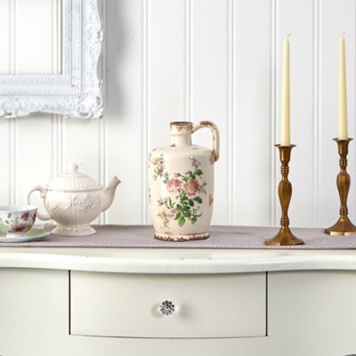 Image showing  10 in. Tuscan Ceramic Floral Print Pitcher