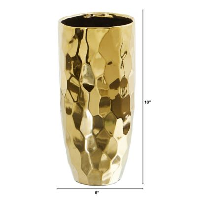 Image showing  10 in. Designer Gold Cylinder Vase