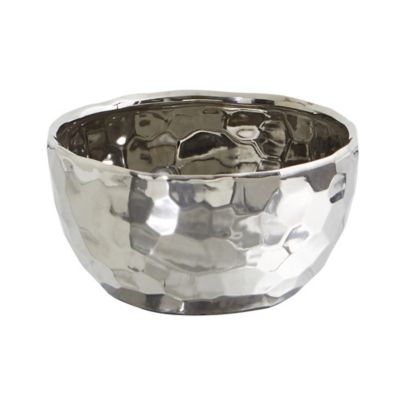 Nearly Natural 8.75 in. Designer Silver Bowl