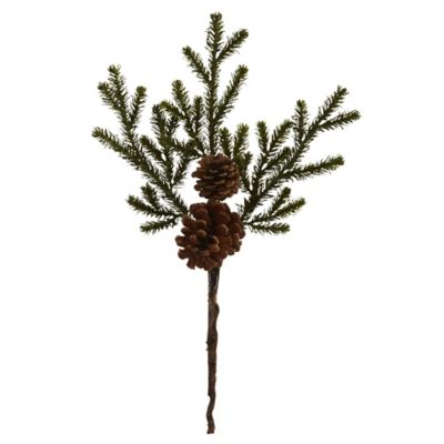 Nearly Natural 19 in. Artificial Pine & Pinecone Flower Bundle, 12 pc.