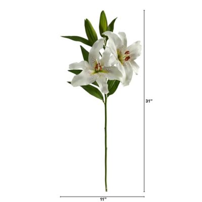 Image showing  31 in. Artificial Ruburn Lily Flower, 2 pc.