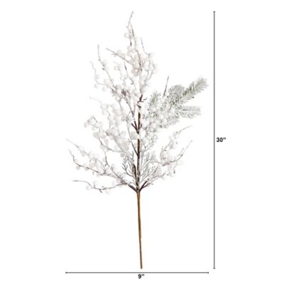 Image showing  30 in. Artificial Flocked Berry Stems, 3 pc.