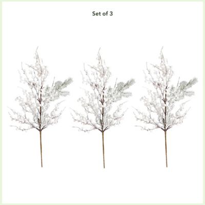 Image showing  30 in. Artificial Flocked Berry Stems, 3 pc.