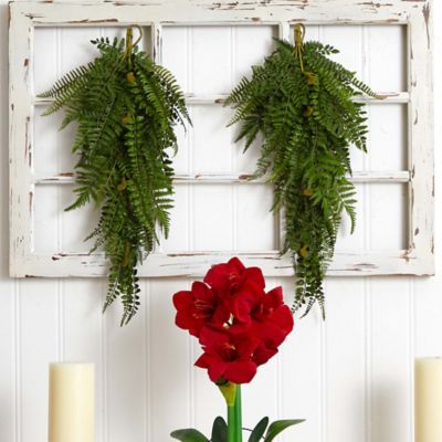 Image showing  28 in. Artificial Fern Teardrop, 2 pc.