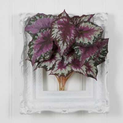 Image showing  16 in. Artificial Wax Begonia Bush Plant, 6 pc.