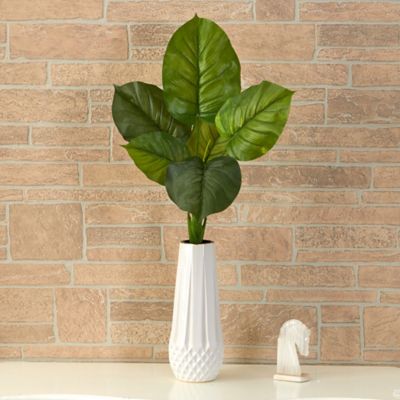 Image showing  Artificial 27 in. Large Philodendron Leaf Bush Plants, 4 pc.