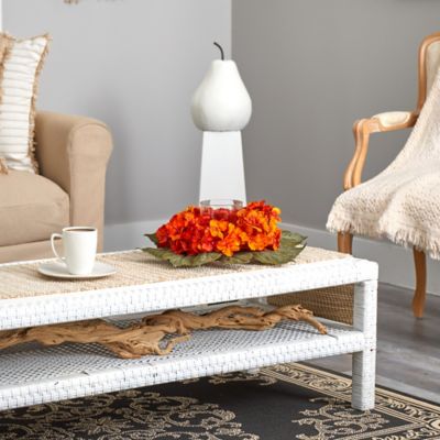 Image showing  14 in. Artificial Autumn Hydrangea Candelabrum Arrangement