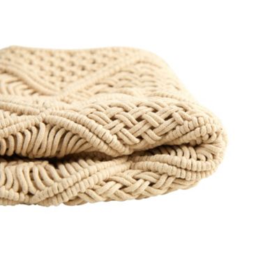 Image showing  18 in. Boho Cross Woven Macrame Decorative Pillow Cover