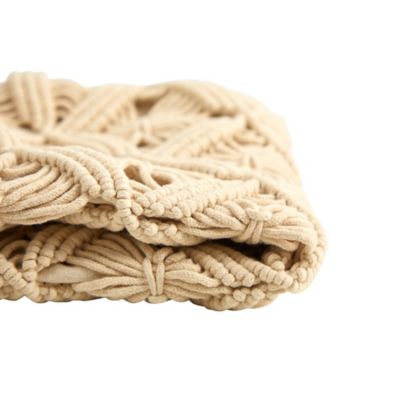 Image showing  18 in. Boho Diamond Woven Macrame Decorative Pillow Cover