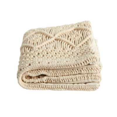 Image showing  16 in. Boho Woven Macrame Decorative Pillow Cover