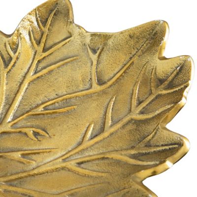 Image showing  10 in. Gold Tree of Life Leaf Decorative Accent Tray