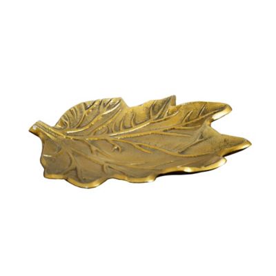 Image showing  10 in. Gold Tree of Life Leaf Decorative Accent Tray