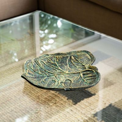 Image showing  10 in. Leaf Shaped Decorative Accent Tray