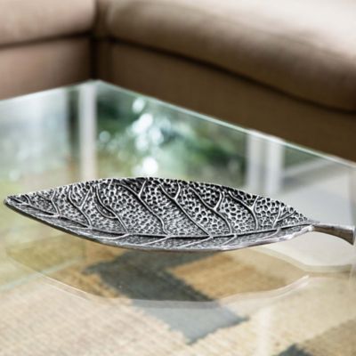 Image showing  16 in. Antique Leaf Decorative Accent Tray