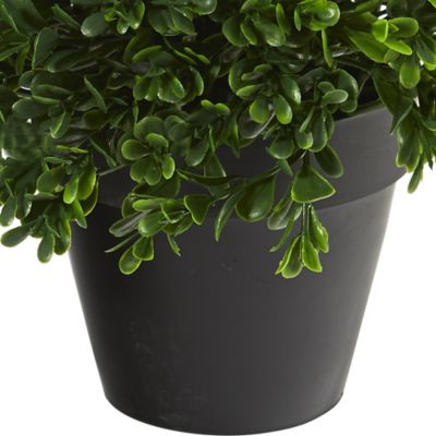 Image showing  Artificial 10 in. Boxwood Topiary Plant, UV-Resistant, Indoor/Outdoor