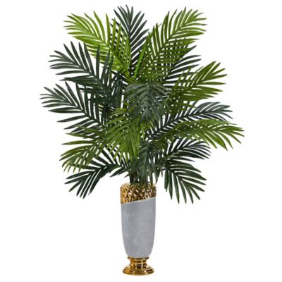 Nearly Natural 34 in. Artificial Areca Palm Plant in Designer Planter