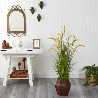 Image showing  53 in. Artificial Wheat Grain Plant in Decorative Planter