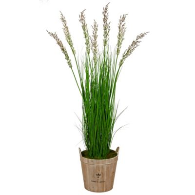 Nearly Natural 64 in. Artificial Wheat Grass Plant in Farmhouse Planter