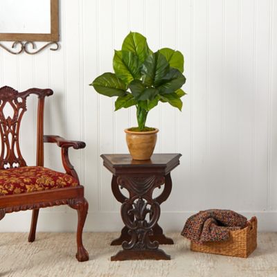 Image showing  30 in. Artificial Large Philodendron Leaf Plant in Decorative Planter