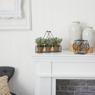 Image showing  7 in. Artificial Mini Jade Garden Plant in Hanging Planter