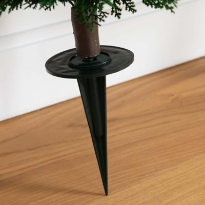 Image showing  3 ft. Artificial Cedar Plant with Integrated Ground Stake, UV Resistant, Indoor/Outdoor, 2 pc.