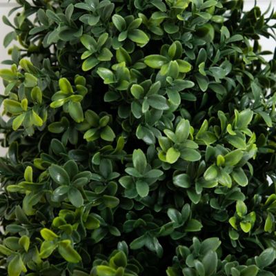Image showing  2.5 ft. Artificial Boxwood Plant with Integrated Ground Stake, UV Resistant, Indoor/Outdoor, 2 pc.
