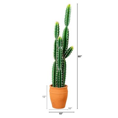 Image showing  5 ft. Artificial Cactus in Terracotta Planter